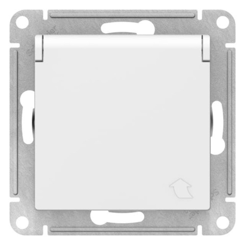 Розетка с заземлением со шторками с крышкой, 16А, IP20. Цвет Лотос. Schneider Electric AtlasDesign. ATN001346