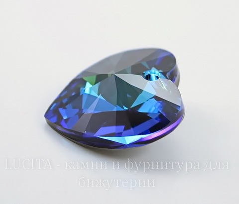 6228 Подвеска Сваровски Сердечко Crystal Bermuda Blue (28 мм)