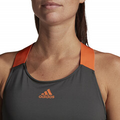 Топ теннисный Adidas Y-Tank Primeblue Tank Top Women - grey six/true orange