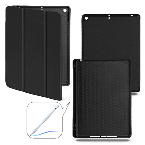 Чехол книжка-подставка Smart Case Pensil со слотом для стилуса для iPad 7, 8, 9 (10,2”) - 2019-2020-2021 (Чёрный / Black)