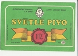 K15207 ЧССР Чехословакия Пивная этикетка Svetle pivo JMP Jihomoravske pivovary