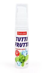 Гель-смазка Tutti-frutti со вкусом сладкой мяты - 30 гр. - 