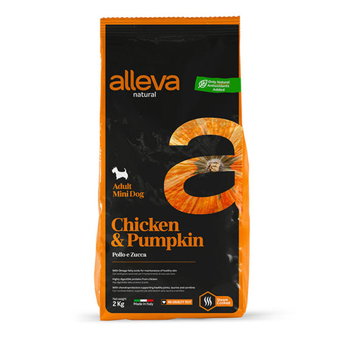 Сухой корм Alleva Natural Adult Chicken&Pumpkin Mini, для собак мини пород, курица/тыква, 2кг
