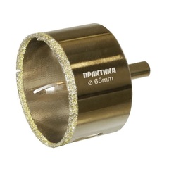 Коронка алмазная ПРАКТИКА Профи по керамограниту/керамике  65х70мм, пилотное сверло, (917-705)