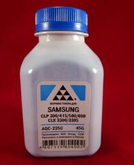 Тонер SAMSUNG CLP 300/315/320/325/360/415/500/510/600/610/ 660/CLX3300/3305 Cyan (фл. 45г) (AQC-США) фас.Россия