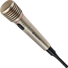 Микрофон беспроводной Defender MIC-140 серый, металл, радио 87-92 МГц
