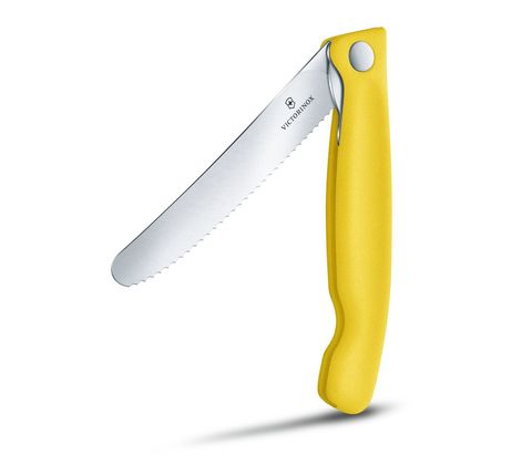 Нож кухонный складной Victorinox Classic, 110 mm, Wavy Edge, Yellow (6.7836.F8B)