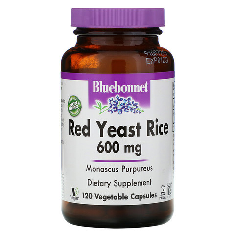 Bluebonnet Nutrition, Red Yeast Rice, 600 mg, 120 Vegetable Capsules