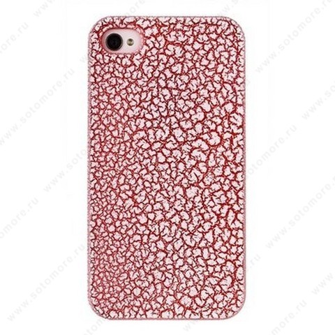 Накладка для iPhone 4s/ 4 в виде шпаклевки красная