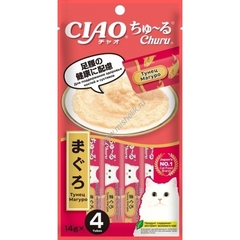 INABA Ciao Churu пюре для кошек для поддержания здоровья костей и суставов тунец магуро 14 г