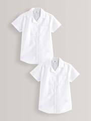 Рубашка школьная с коротким рукавом для девочки Next 701-959, 2 шт., Белый