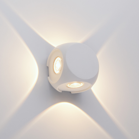 Уличный настенный светодиодный светильник CUBE белый 1504 TECHNO LED
