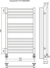 Полотенцесушитель Сицилия П14 500х846 (6+4+4)  