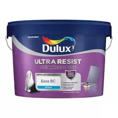 Краска для стен и потолков латексная Dulux Ultra Resist Для Гостиной и Офиса матовая база BC