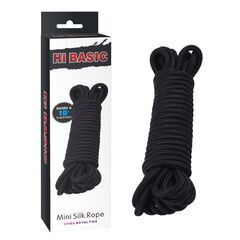Хлопковая черная верёвка для любовных игр Mini Silk Rope - 10 м. - 