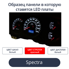 Светодиодные платы для панели Spectra (белые шкалы, красные стрелки, белый дисплей)