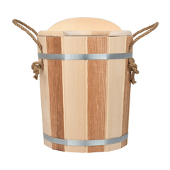Запарник из липы «Контраст» с пластиковой вставкой с крышкой 9 л