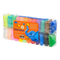 
          Пластилин для лепки Basir, серия "Весёлые зверята", лёгкий, без запаха, набор: 24 ярких цвета, инструменты для лепки