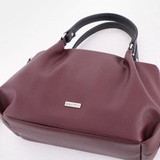 Сумка Саломея 607 гладкий бордо + черный