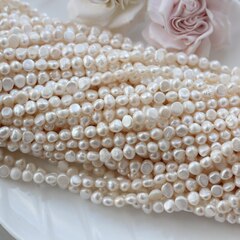 Жемчуг натуральный речной, купольная форма, 5,5-7 мм, 1 нить, Ж009