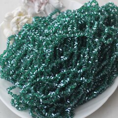 Хрусталь (стекло) граненный, изумрудный 4*3 мм, 1 нить, С024