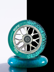 Набор колес HIPExtreme Neon Flakes 110*24 мм, серебро/голубой