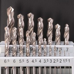 Набор сверл по металлу 1-10мм 19шт DIN338 HSS-G 118° (мет. кейс) Terrax by Ruko A214214