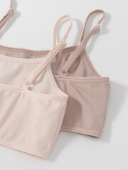 набор майка-топ  для девочки  К 1197-2уп/персиковый румянец,кофейный