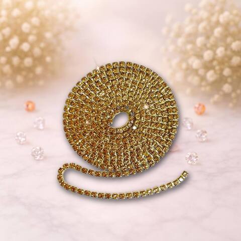 Стразовая лента 2,5мм цвет золото-коричневый (упаковка 1м)