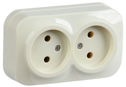 GLORY Роз. 2-я без з/к/ш о/у 10А РС22-2-ХК крем. IEK