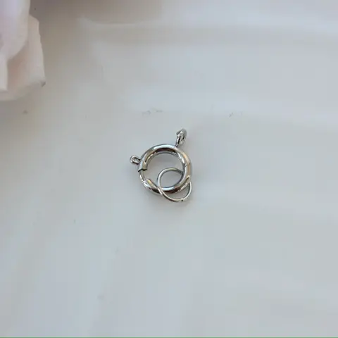 Замочек карабин круглый, 12 мм, родий, З058