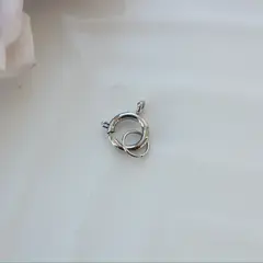 Замочек карабин круглый, 12 мм, родий, З058