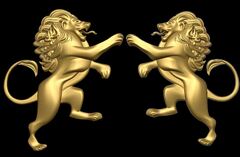 Силиконовый молд № 1064 Львы 2 в 1