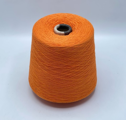 Бобинная пряжа,Cotton combed, 1693м. 100%Хлопок, Оранжевый(929), 39344