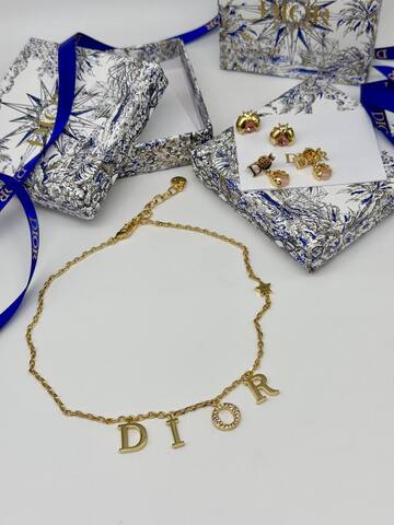 Колье цепочка DIOR с подвесками буквами