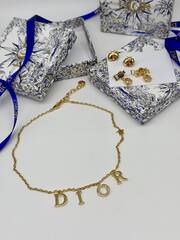 Колье цепочка DIOR с подвесками буквами