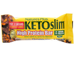 Nature's Plus, KETOslim, High Protein Bar, Chocolate Almond Crunch, 12 Bars, 2.1 oz (60 g) Each