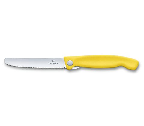 Нож кухонный складной Victorinox Classic, 110 mm, Wavy Edge, Yellow (6.7836.F8B)