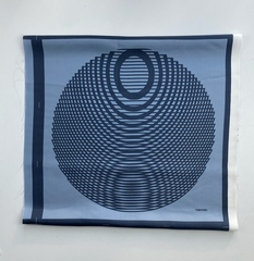 Шёлковый платок Tom Ford, Круг, синий, не подшитый