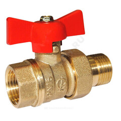 Кран шаровой латунь Стандарт 232 аналог 11б27п1 Ду 15 Ру40 ВР/"американка" полнопроходной бабочка ГАЛЛОП 107167