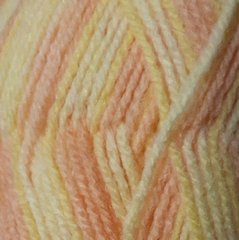 Пряжа "Подмосковная меланж", 50% шерсть, 50% акрил, 100гр-250м, персик/жёлтый/молочный