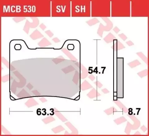 Колодки тормозные дисковые MCB530SH