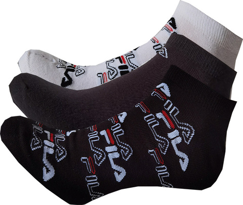 Теннисные носки Fila Calza Invisible Socks 3P - black/white