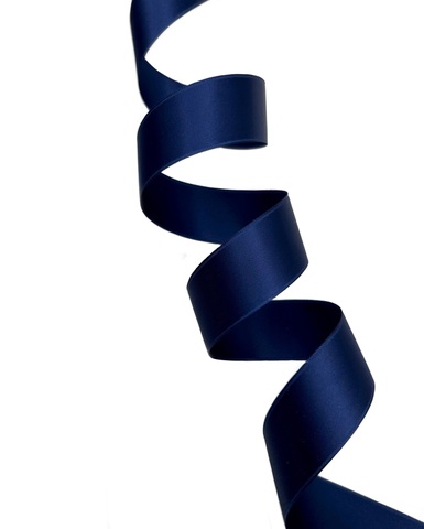 Атласная двусторонняя лента, цвет: синий, ширина: 25мм