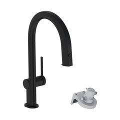 Hansgrohe Aqittura M91 76803670 Смеситель для кухни высокий с выдвижным изливом, с фильтрацией (черный матовый) фото