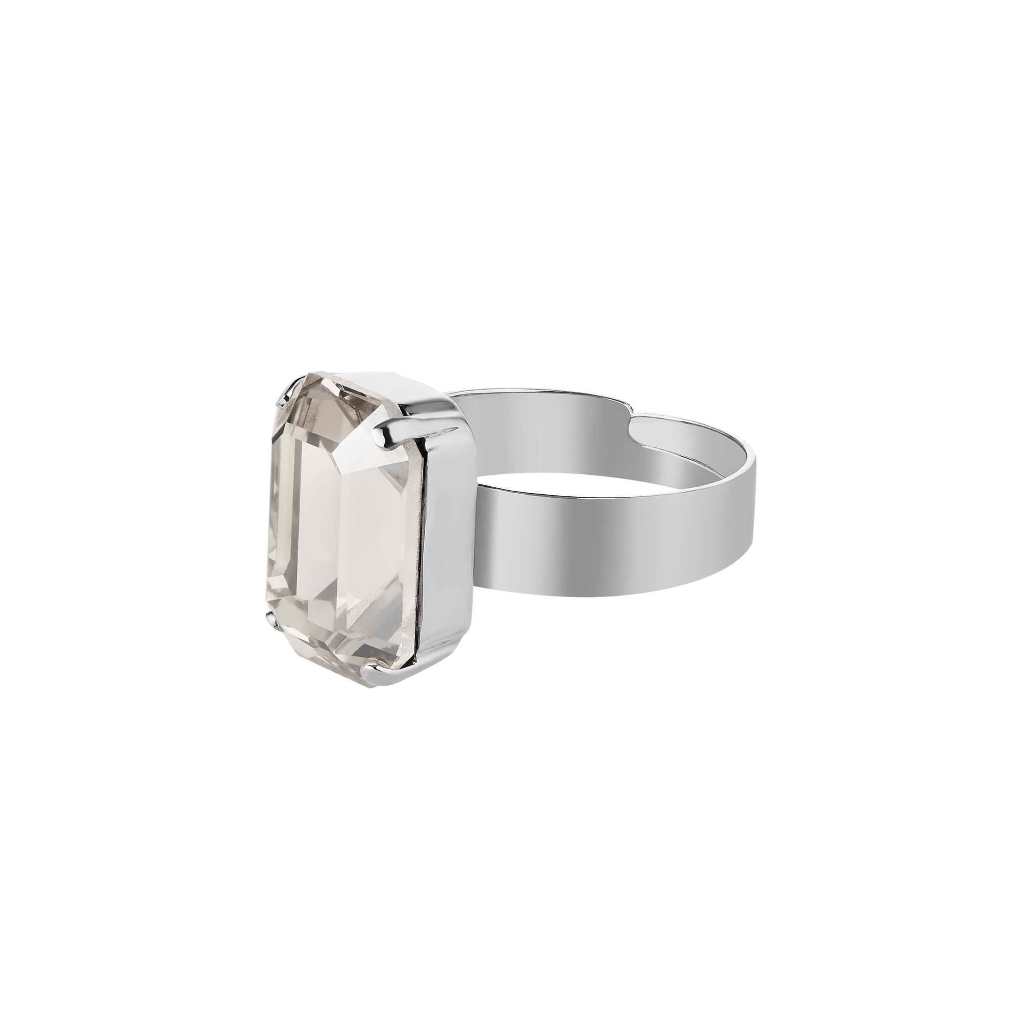 Кольцо Octagon Rhodium Ring