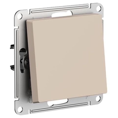 Выключатель одноклавишный, 2-полюсный 10А. Цвет Песочный. Schneider Electric AtlasDesign. ATN001221
