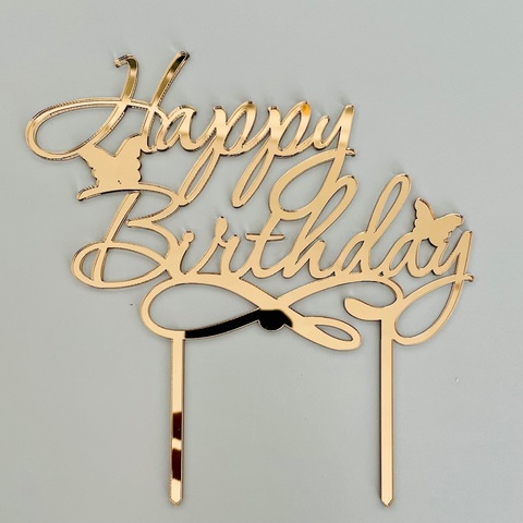 Топпер Happy Birthday5 пл.золото зерк.