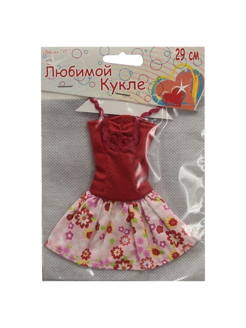 Платье летнее - Красный. Одежда для кукол, пупсов и мягких игрушек.