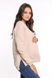 Утепленный свитшот для беременных и кормящих 13421 бежевый